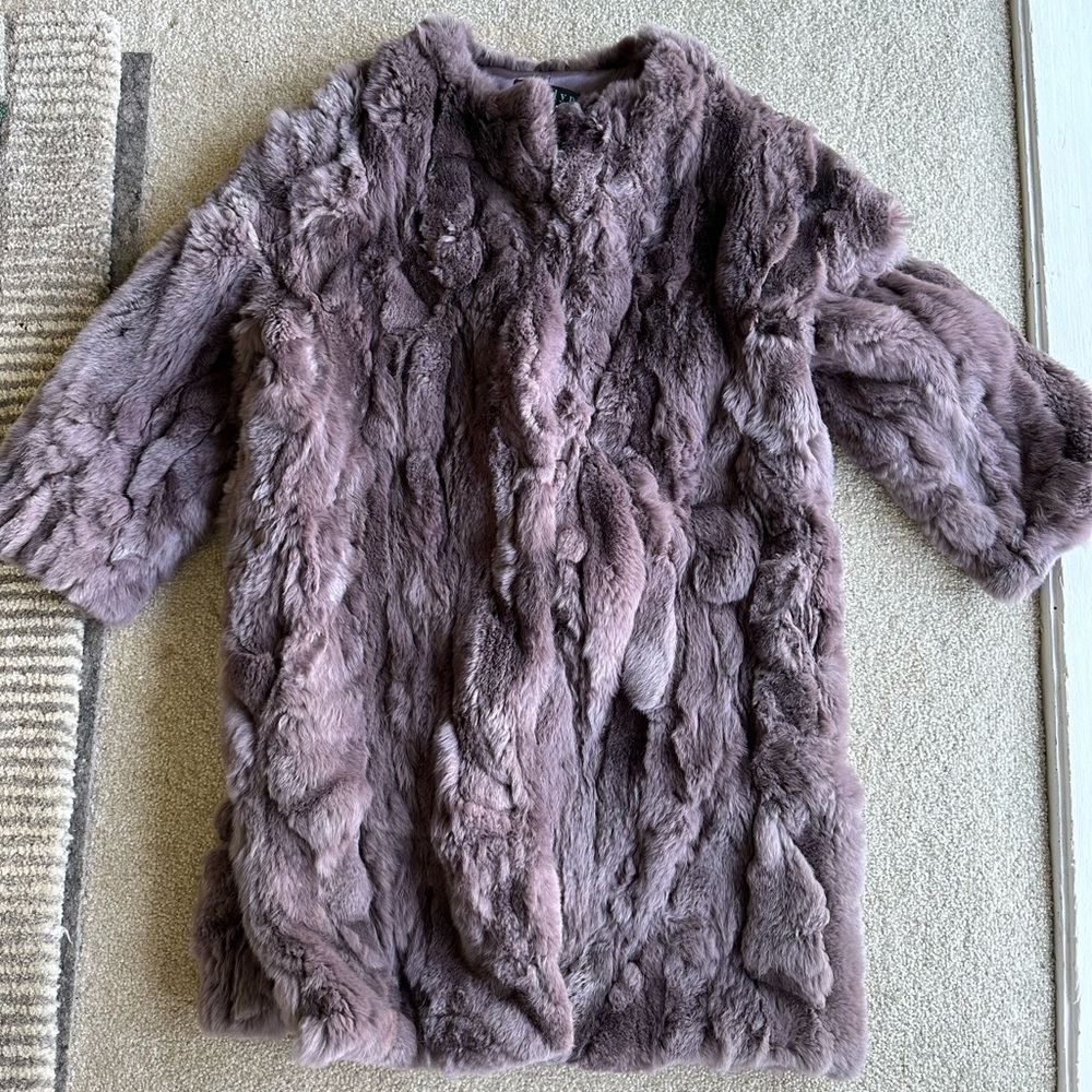 Rabbit fur vintage coat